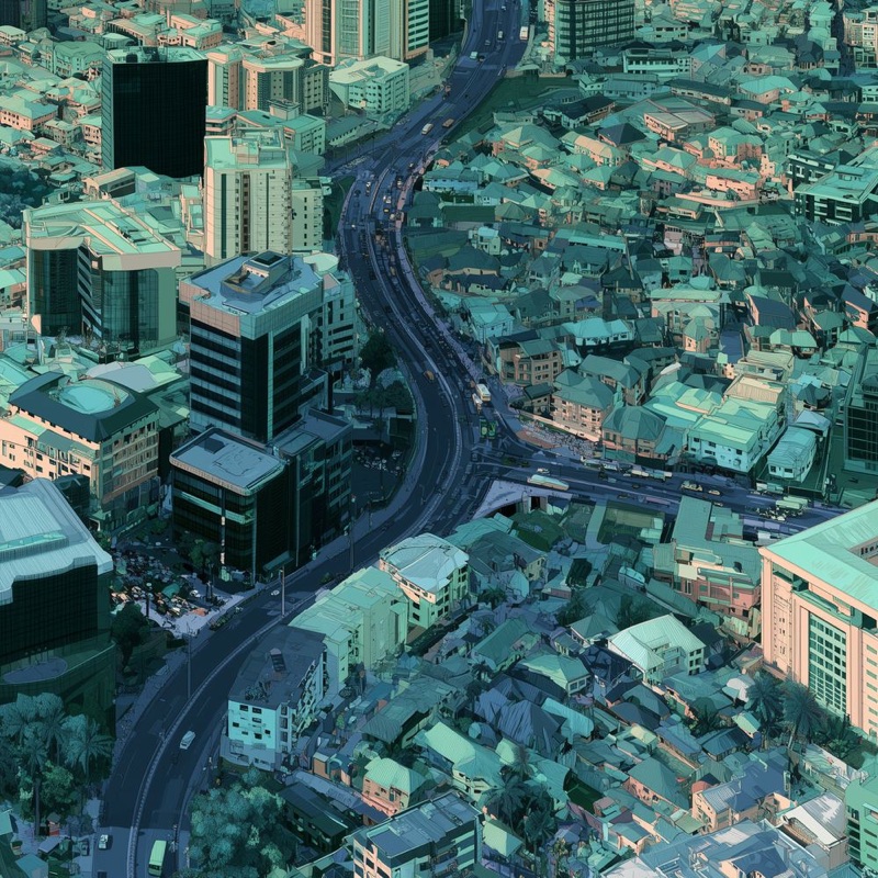 Aerial view of a Nigerian city